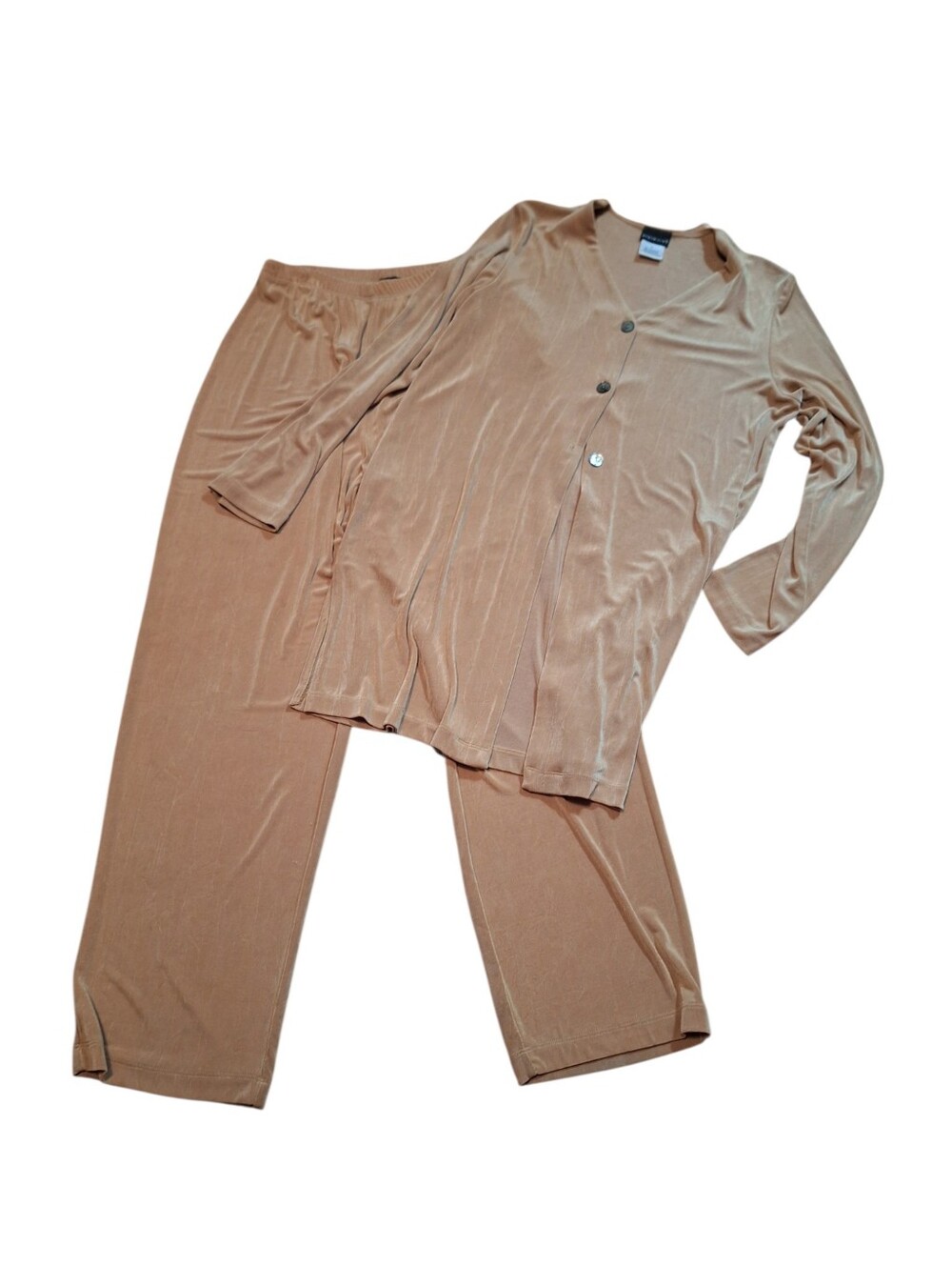 CITIKNITS 2 PC Caramel Lounge Set Ladies Small Oversized Comfy Travel Cozy